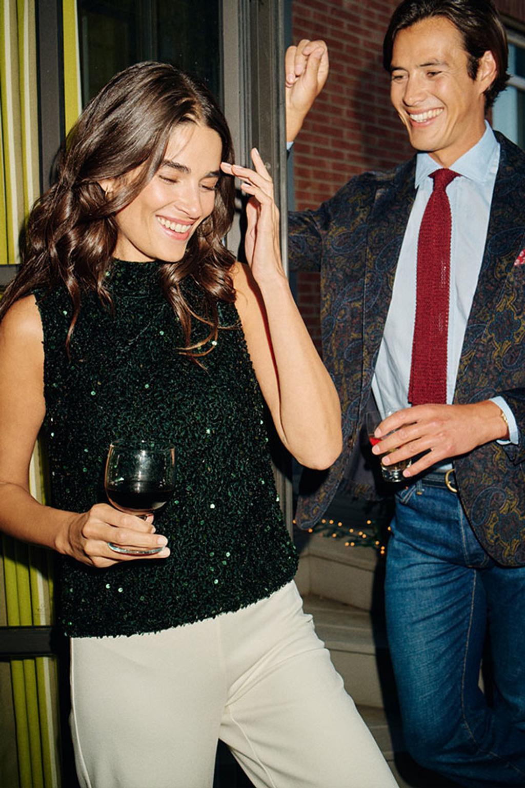 Two models celebrating at a party