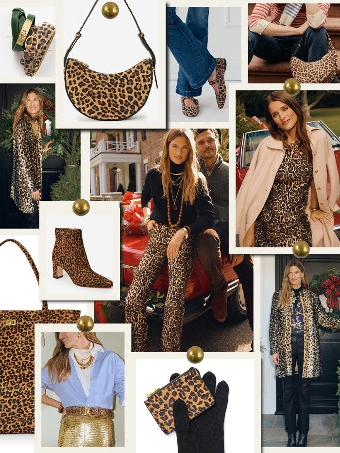 mood board of womens animal print styles across various categories
