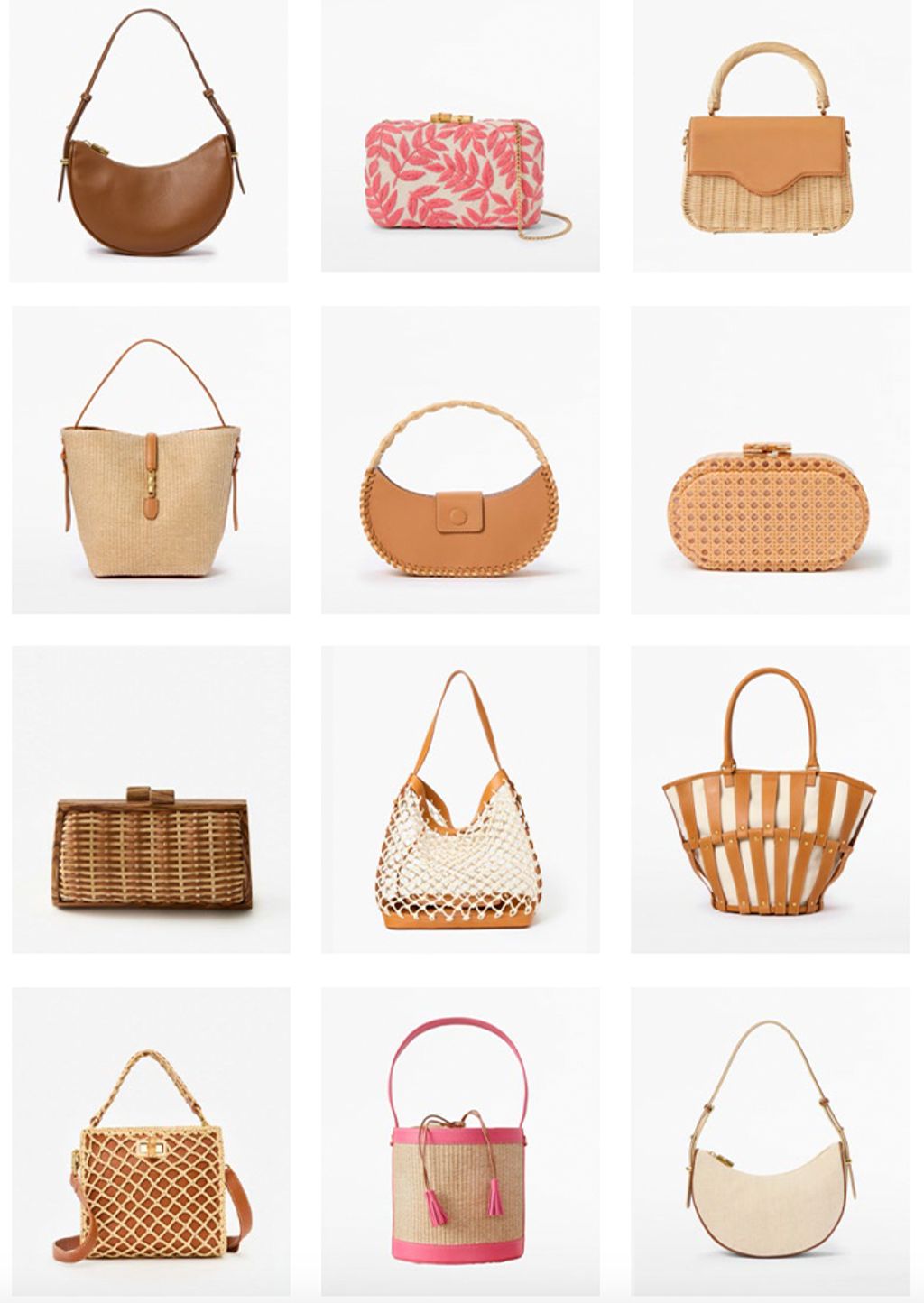 an array of 12 spring handbags