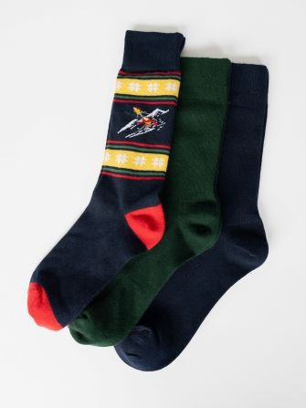 laydown of mens holiday socks