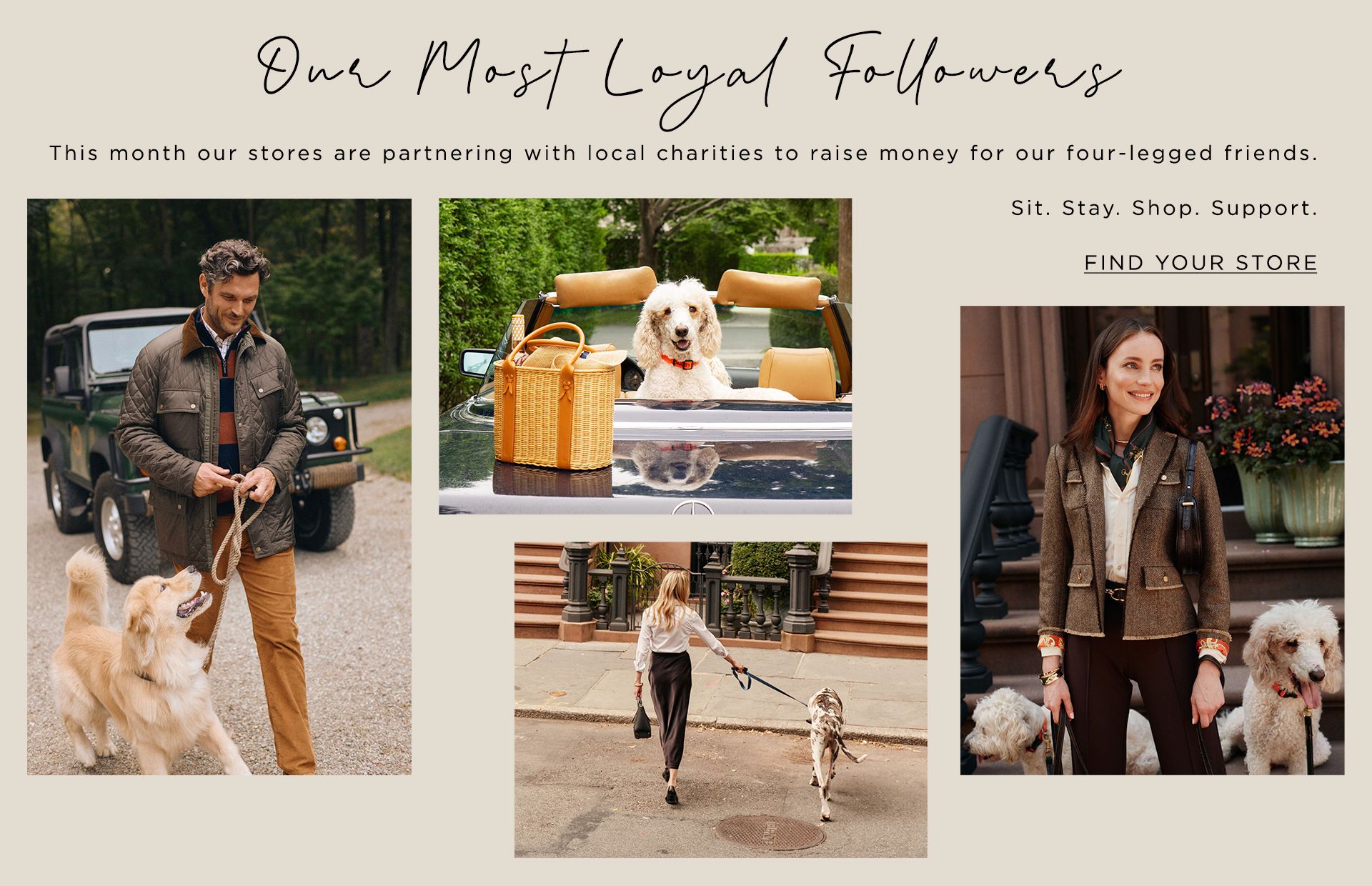 Collage of the new season's offering with CTA link labeled "Find Your Store"