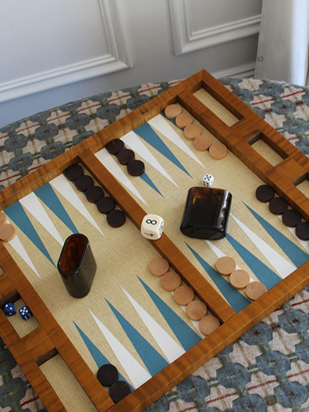 Closeup of backgammon board