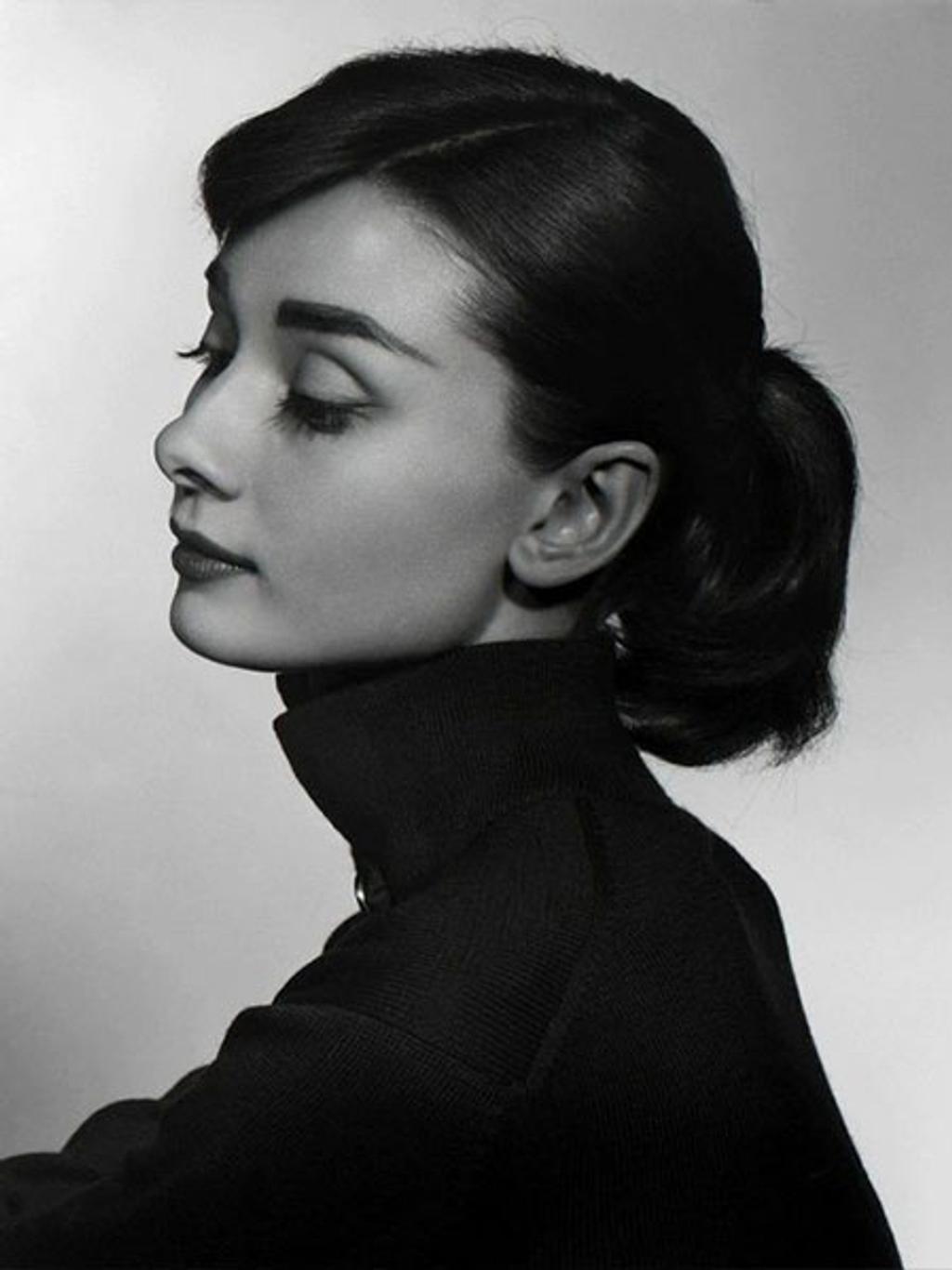 Audrey Hepburn in black turtleneck