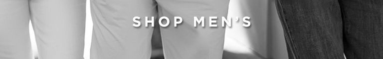 Three smiling models wearing striped tops stand arm-in-arm outdoors, promoting a fashion sale. Text overlaid reads 'Sale - Up to 50% Off' with links to 'Shop Women's' and 'Shop Men's.'