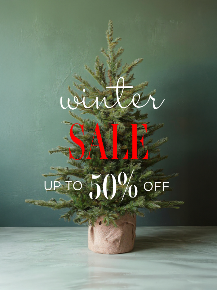 christmas tree without anything on it and sale promotion copy overlay