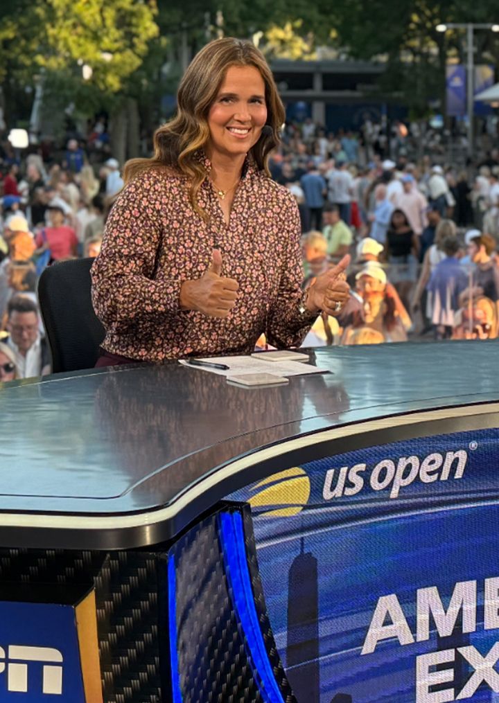 Photo of US OPEN tv commentators posing for a snapshot
