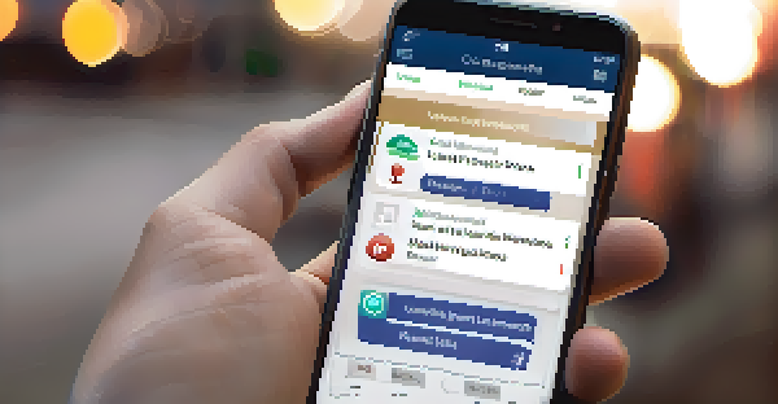 A close-up of a smartphone showing a civic engagement app with voting and event features, highlighting the importance of technology in political participation.