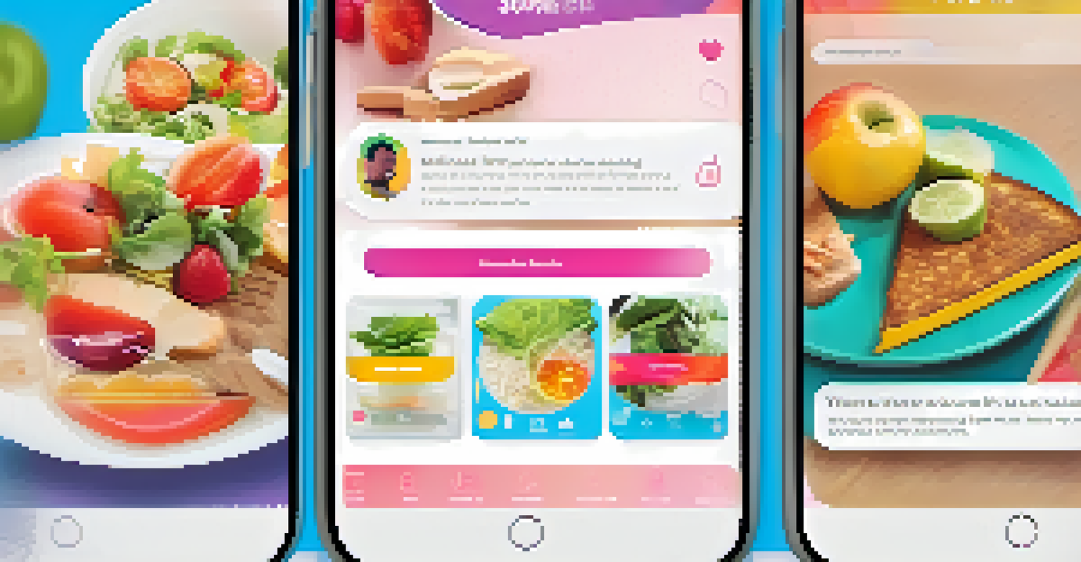 A close-up of a smartphone showing a gamified health education app with colorful graphics and tracking features.