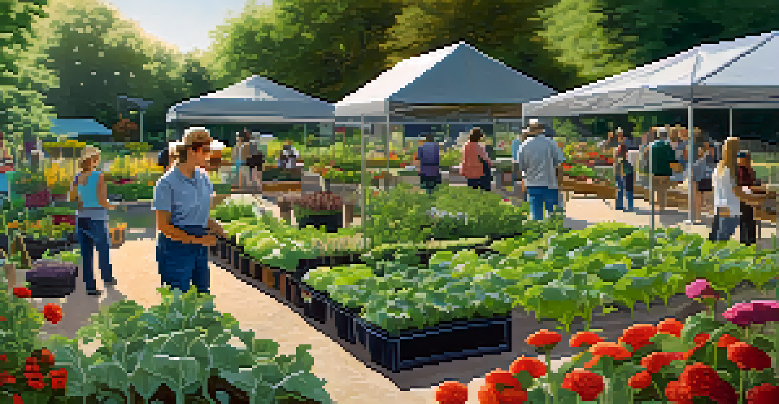 A diverse group of people working together in a community garden in Austin, under soft morning light.
