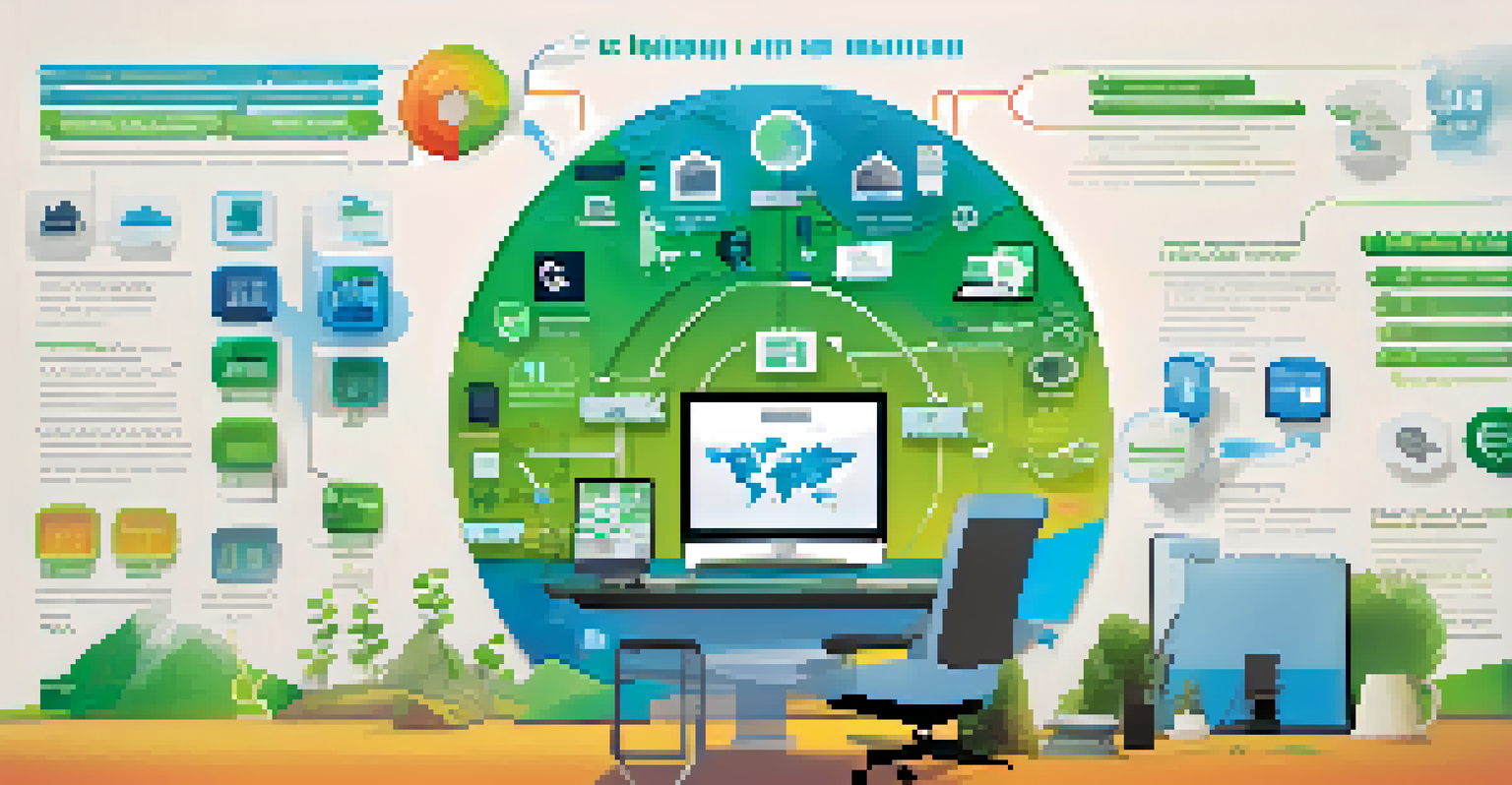An infographic depicting the evolution of remote work with icons and arrows in a colorful design.