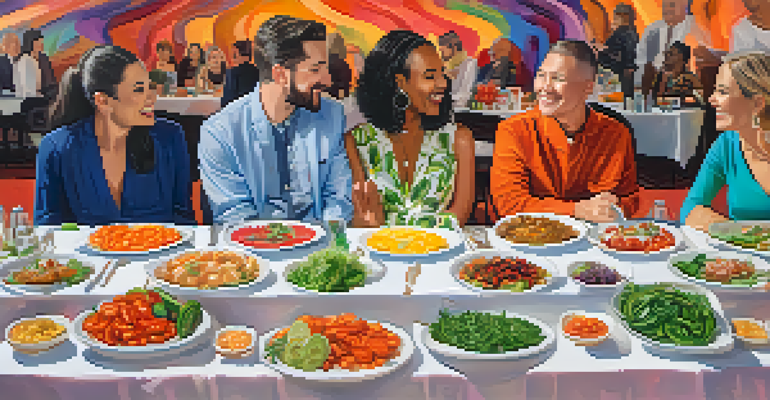 A diverse panel of judges at a culinary competition in Austin, engaged in discussion over a beautifully plated dish.