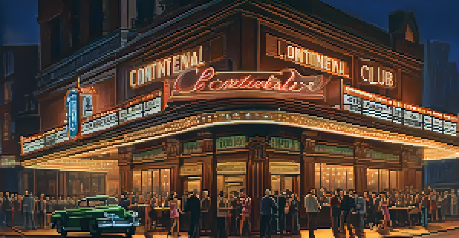 The Continental Club in South Congress, Austin, with musicians performing and a vibrant audience, showcasing its historic charm.