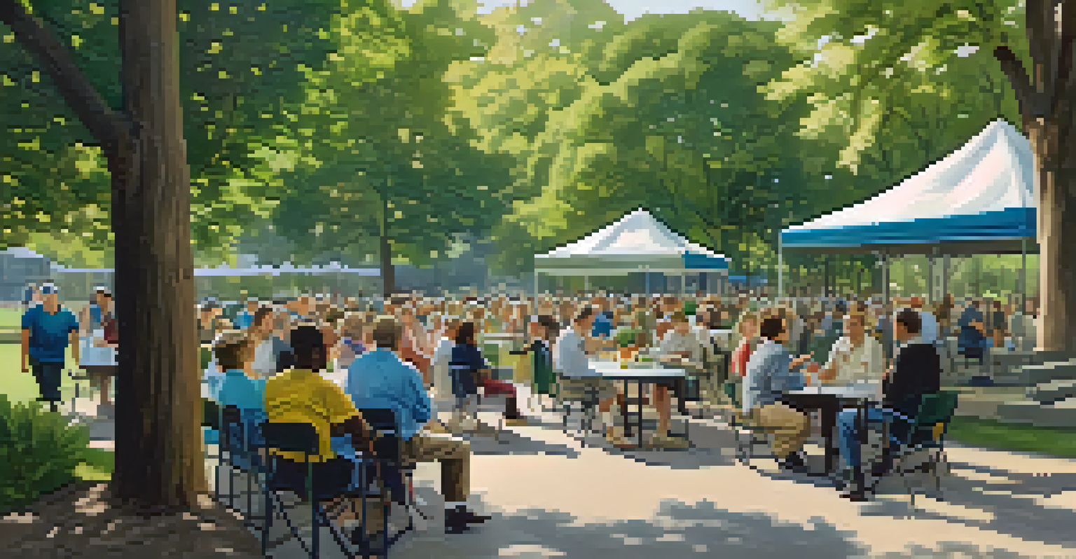 Eliot Ness engaging with local residents in a park setting in Austin, Texas.
