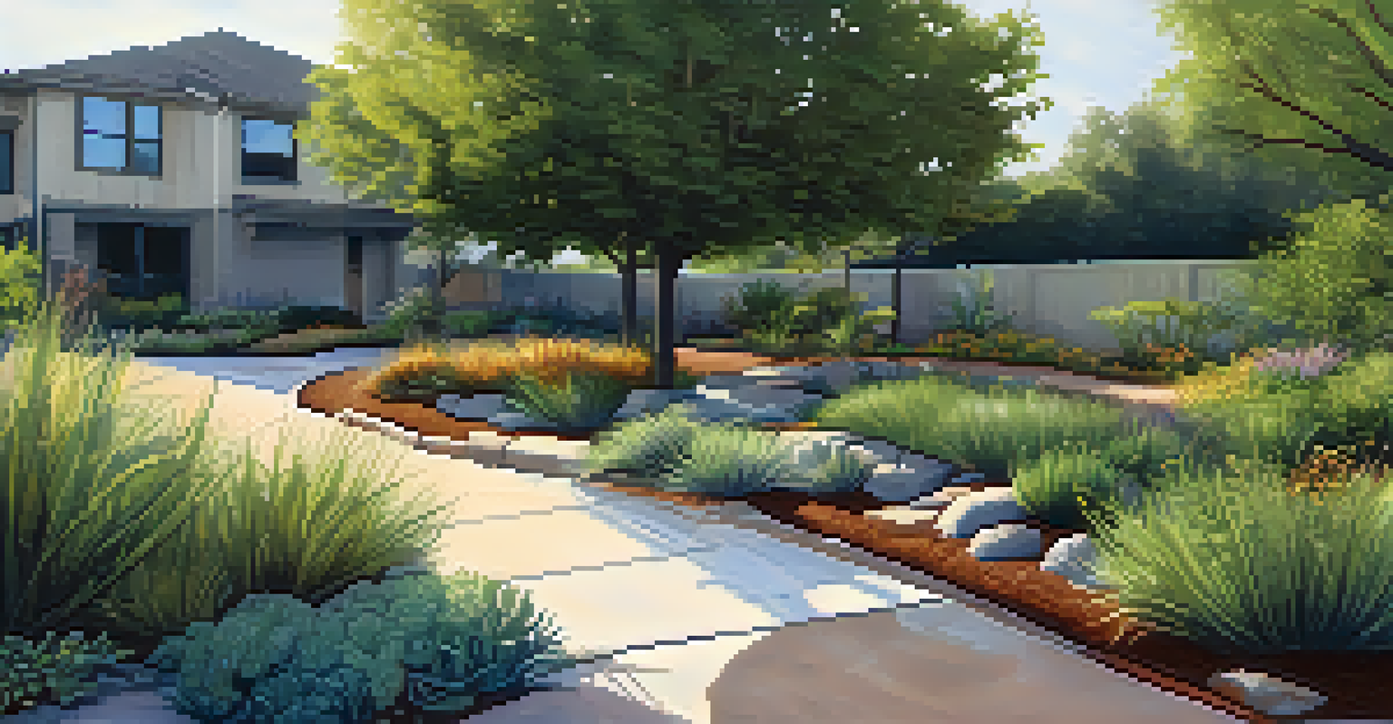 A close-up of a rain garden featuring native plants and water, demonstrating sustainable water management practices.