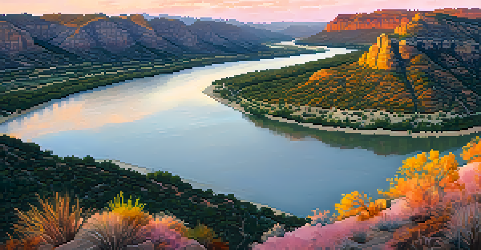 A breathtaking sunset view from Mount Bonnell over the Colorado River.