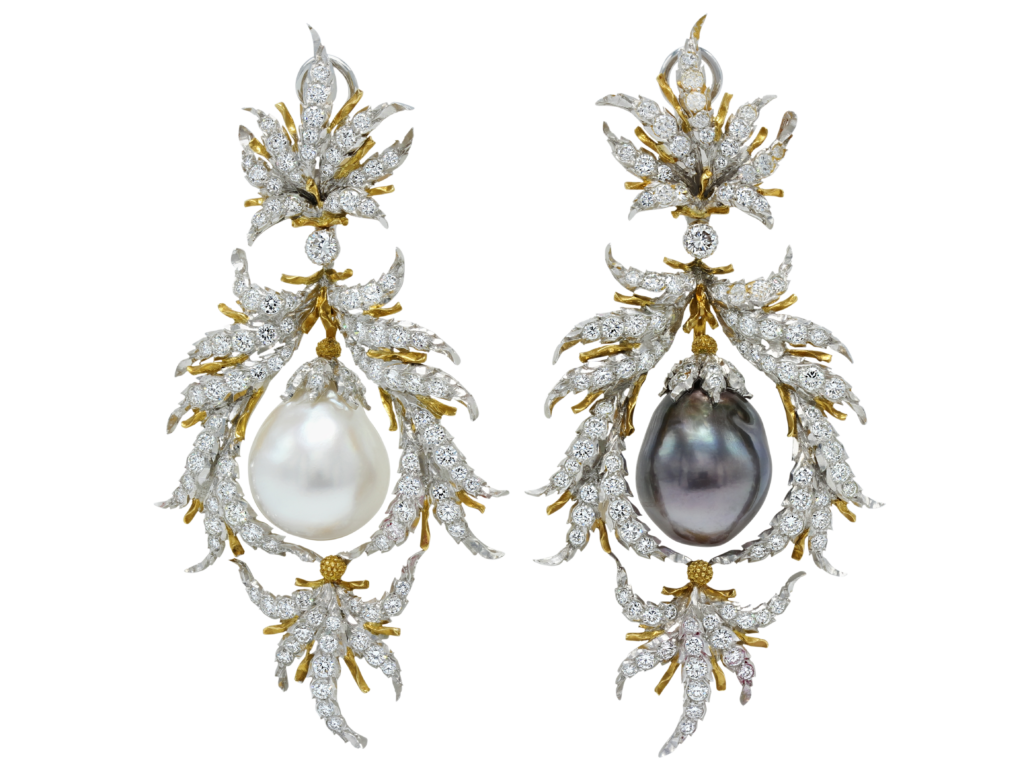 Buccellati South Sea, Tahitian Pearl and Diamond Earrings