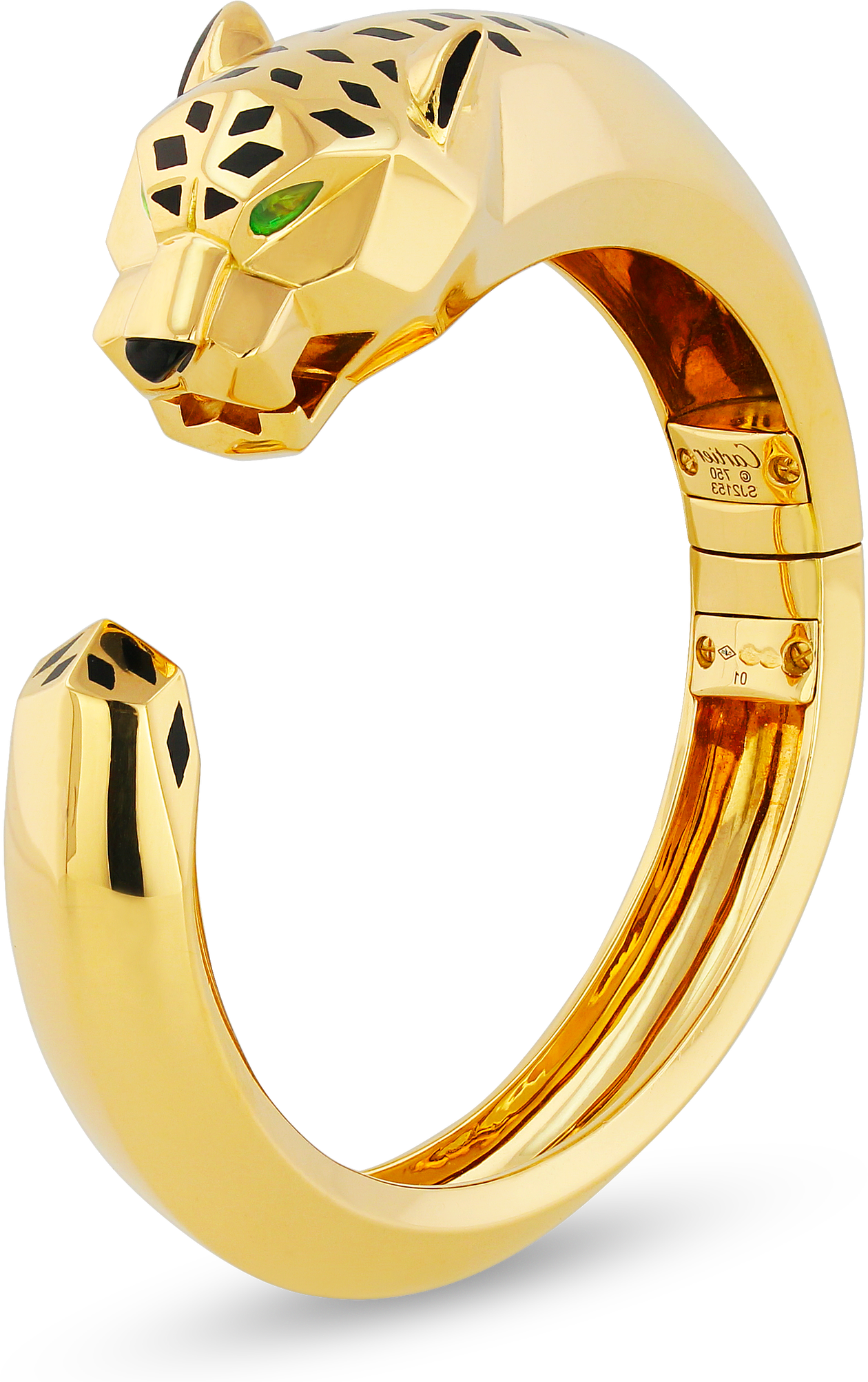 Cartier ‘Panthère de Cartier’ Gold, Black Onyx and Tsavorite Garnet Bracelet