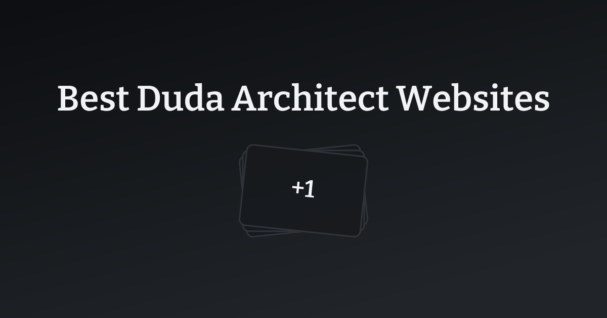 Best Duda Architect Websites with count