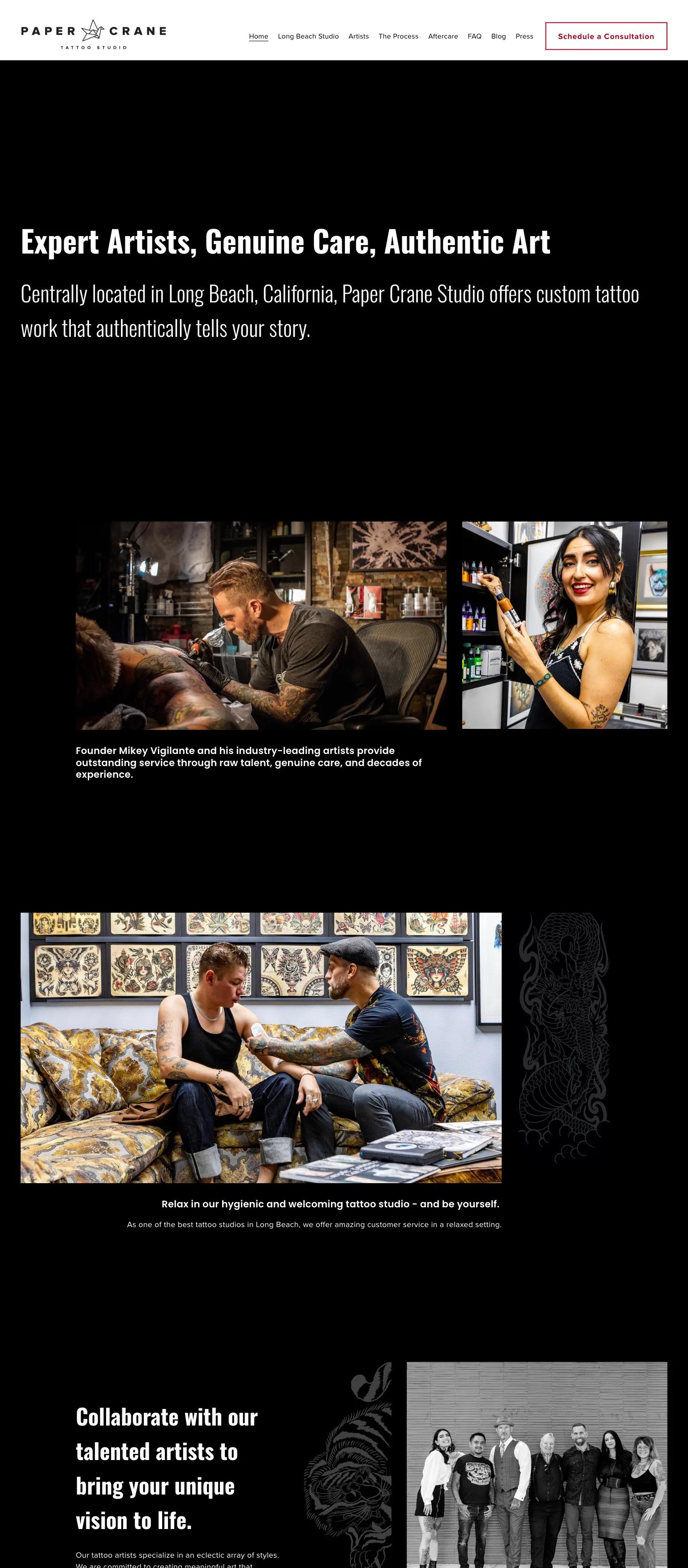 Paper Crane Tattoo Studio screenshot