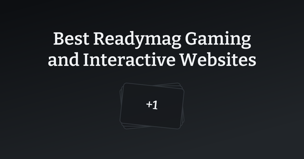Best Readymag Gaming and Interactive Websites with count