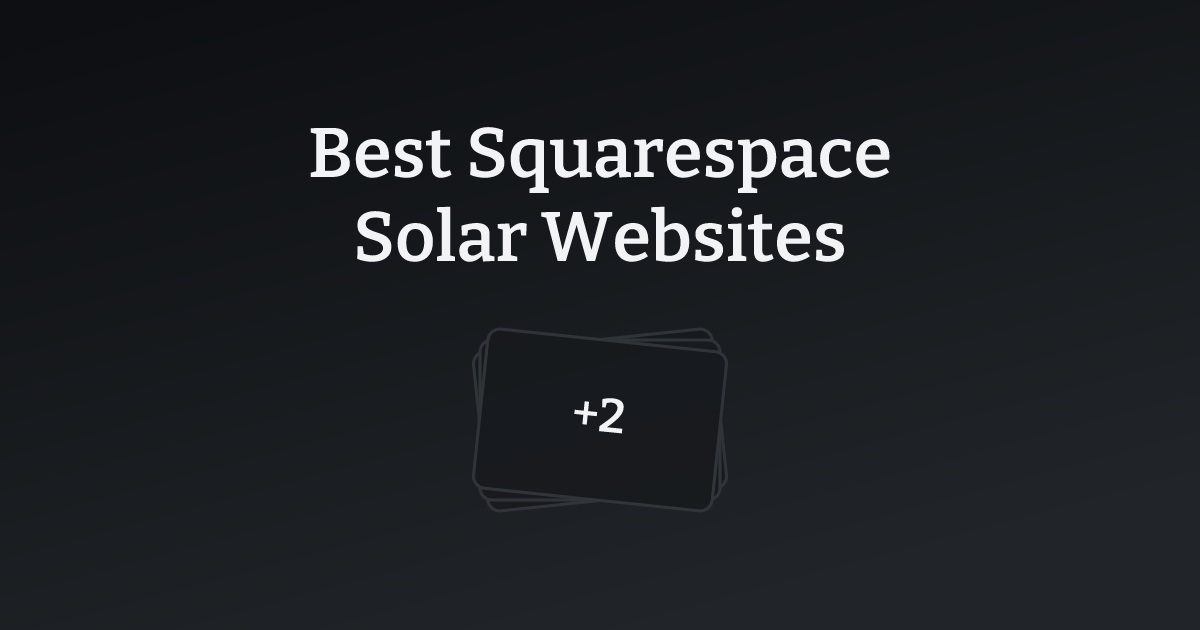 Best Squarespace Solar Websites with count