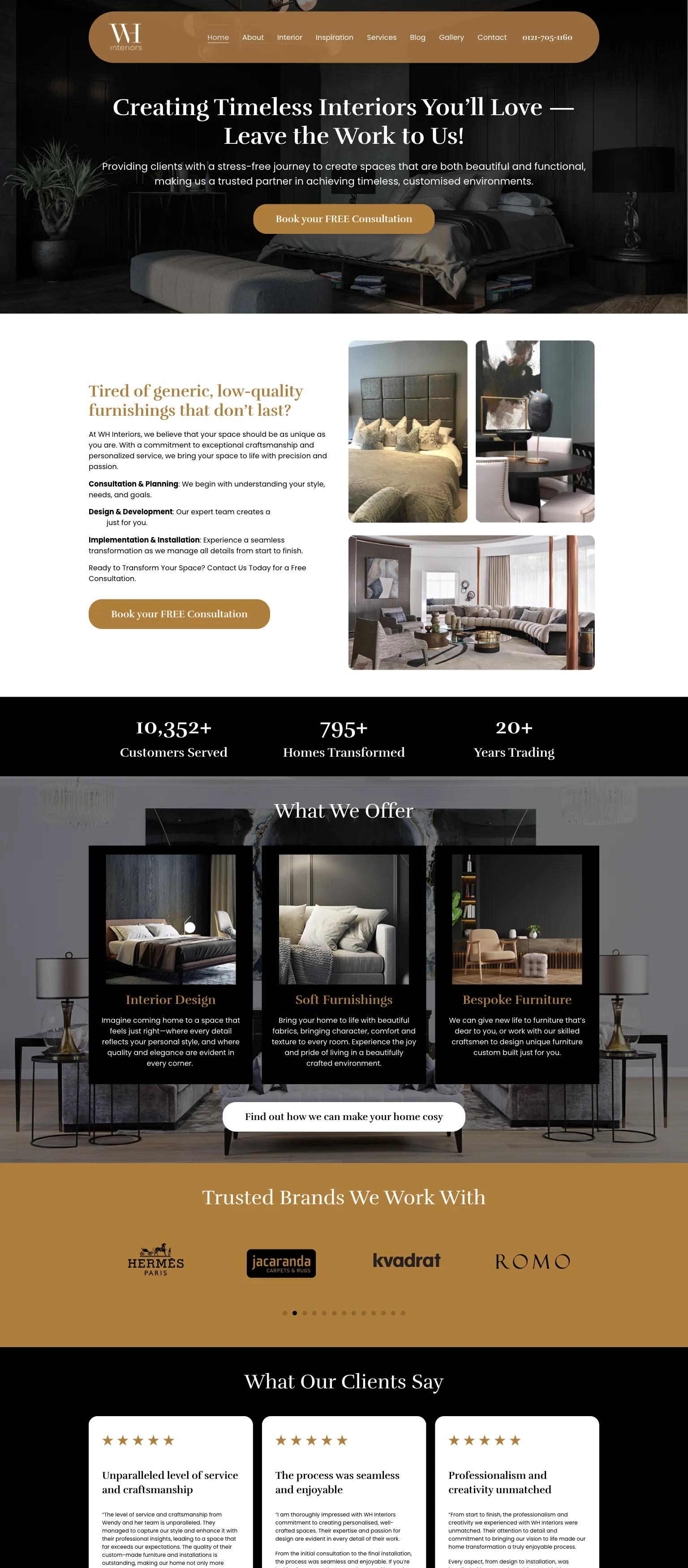 WH Interiors screenshot