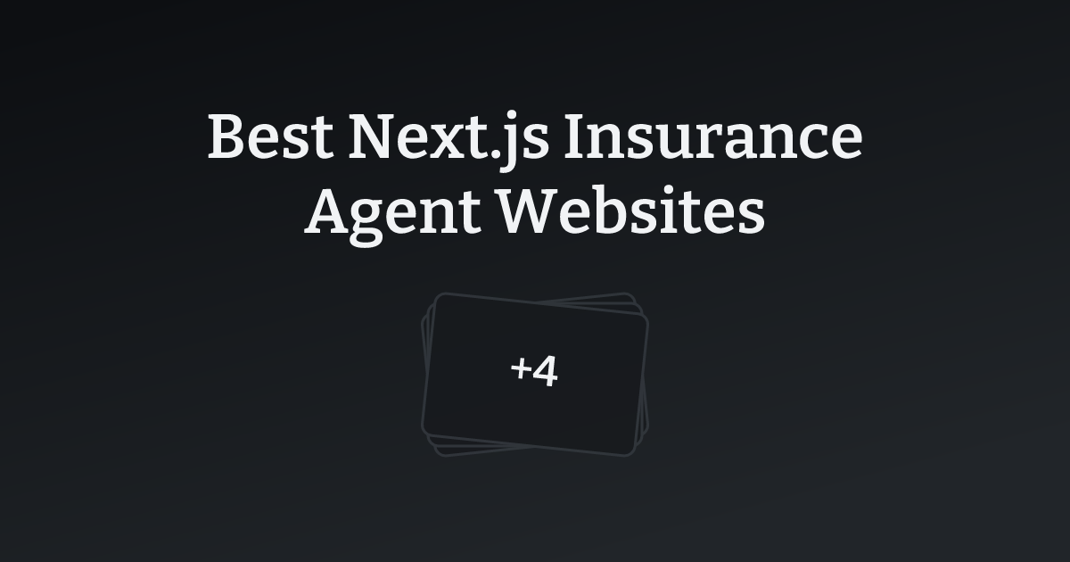 Best Next.js Insurance Agent Websites with count