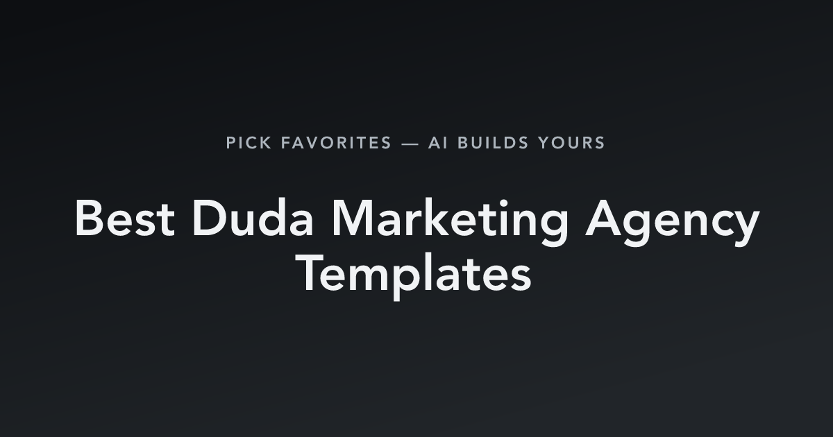 Best Duda Marketing Agency Templates with count