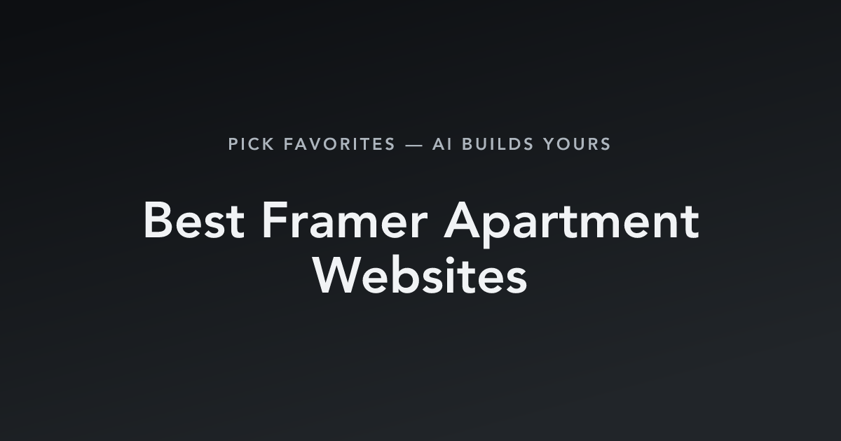 Best Framer Apartment Websites with count