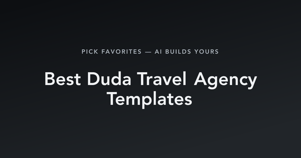 Best Duda Travel Agency Templates with count