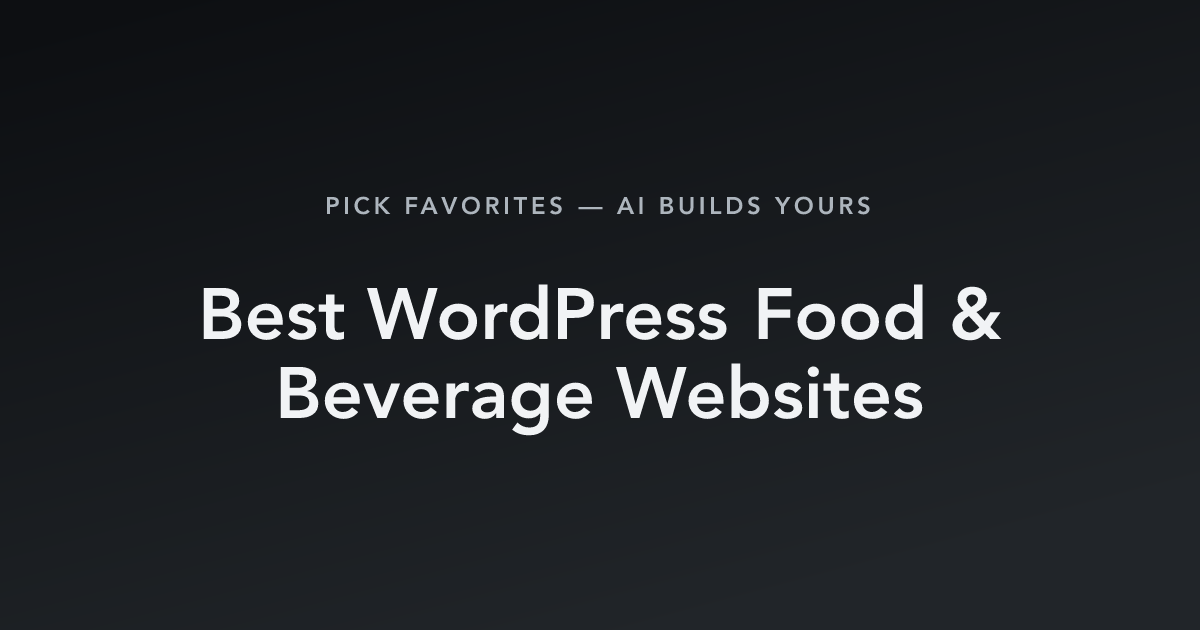 Best WordPress Food & Beverage Websites with count