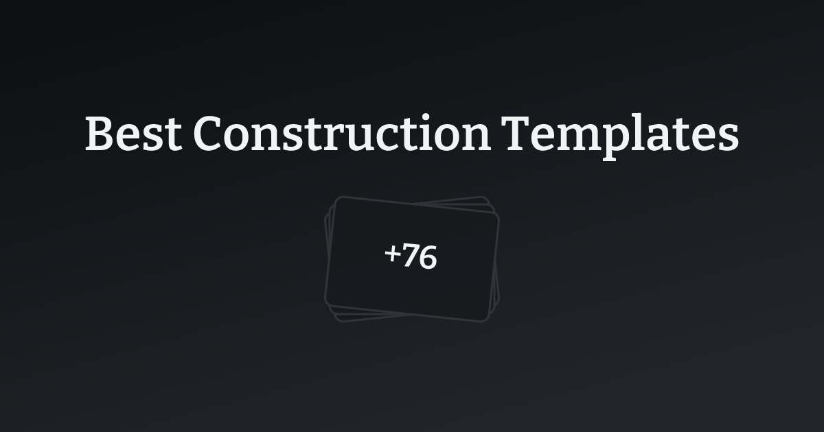 Best Construction Templates with count