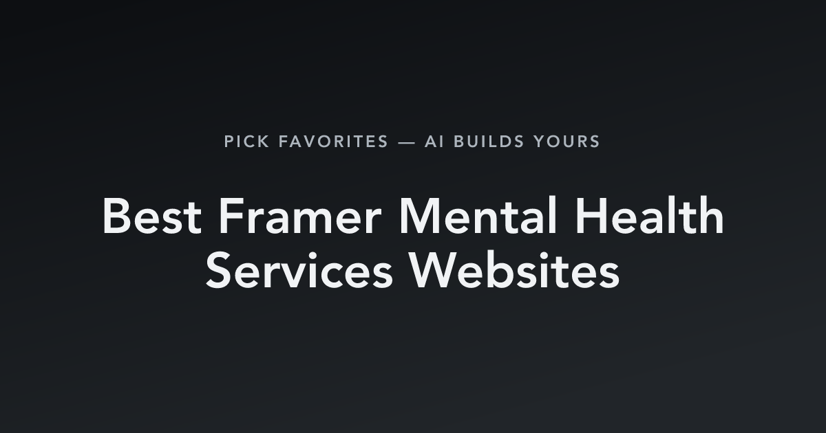 Best Framer Mental Health Services Websites with count