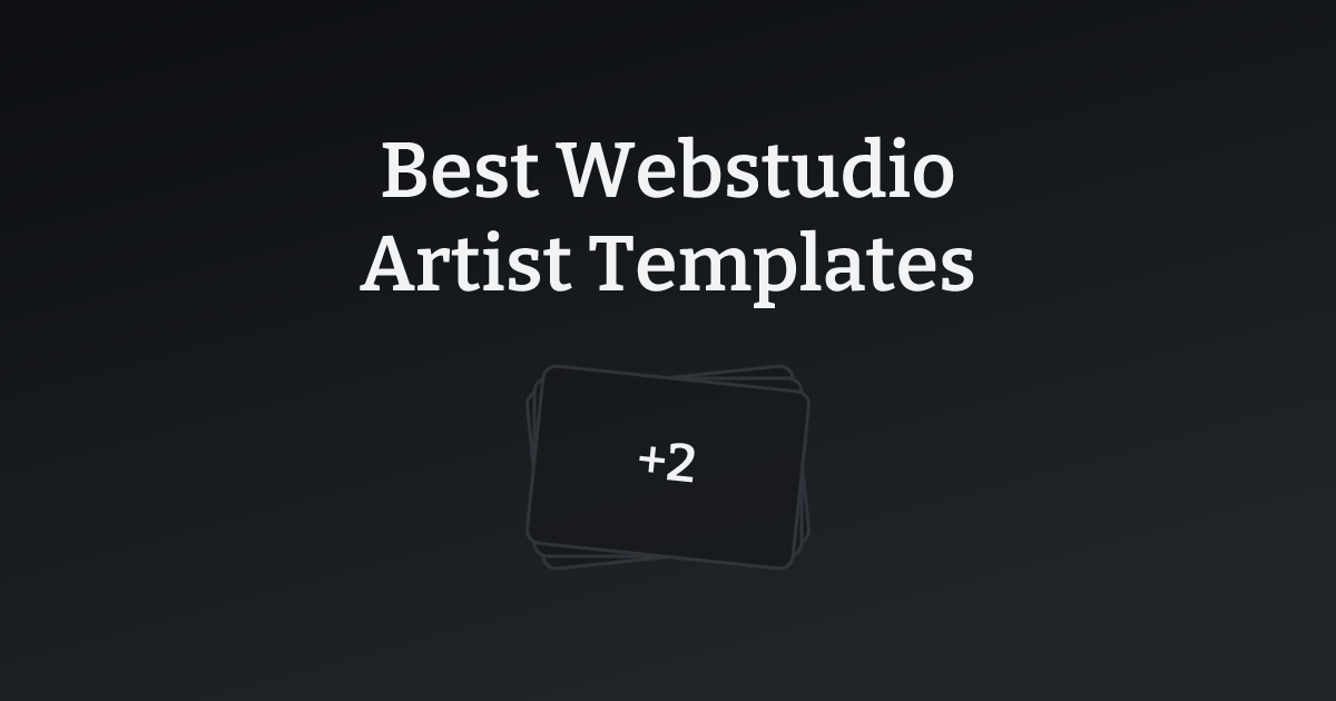Best Webstudio Artist Templates with count