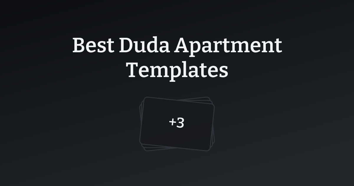 Best Duda Apartment Templates with count