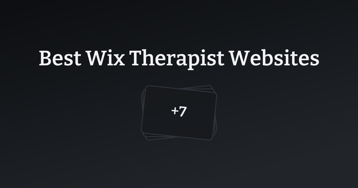 Best Wix Therapist Websites with count