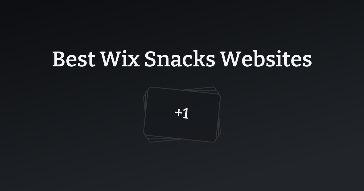 Best Wix Snacks Websites with count