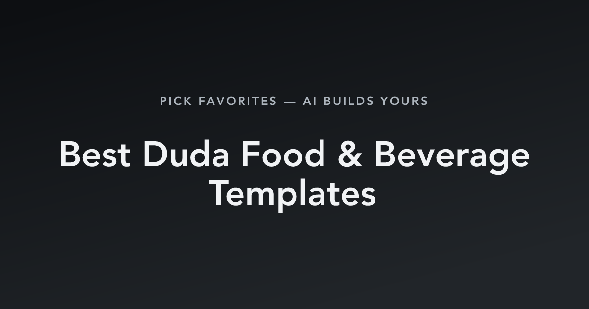 Best Duda Food & Beverage Templates with count