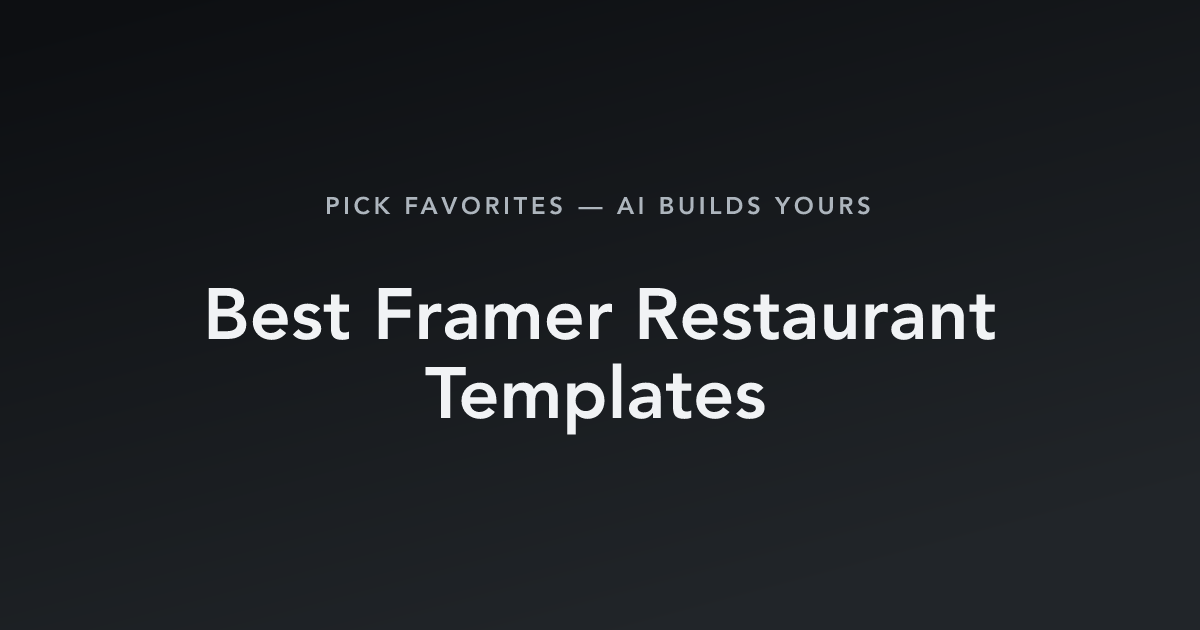 Best Framer Restaurant Templates with count