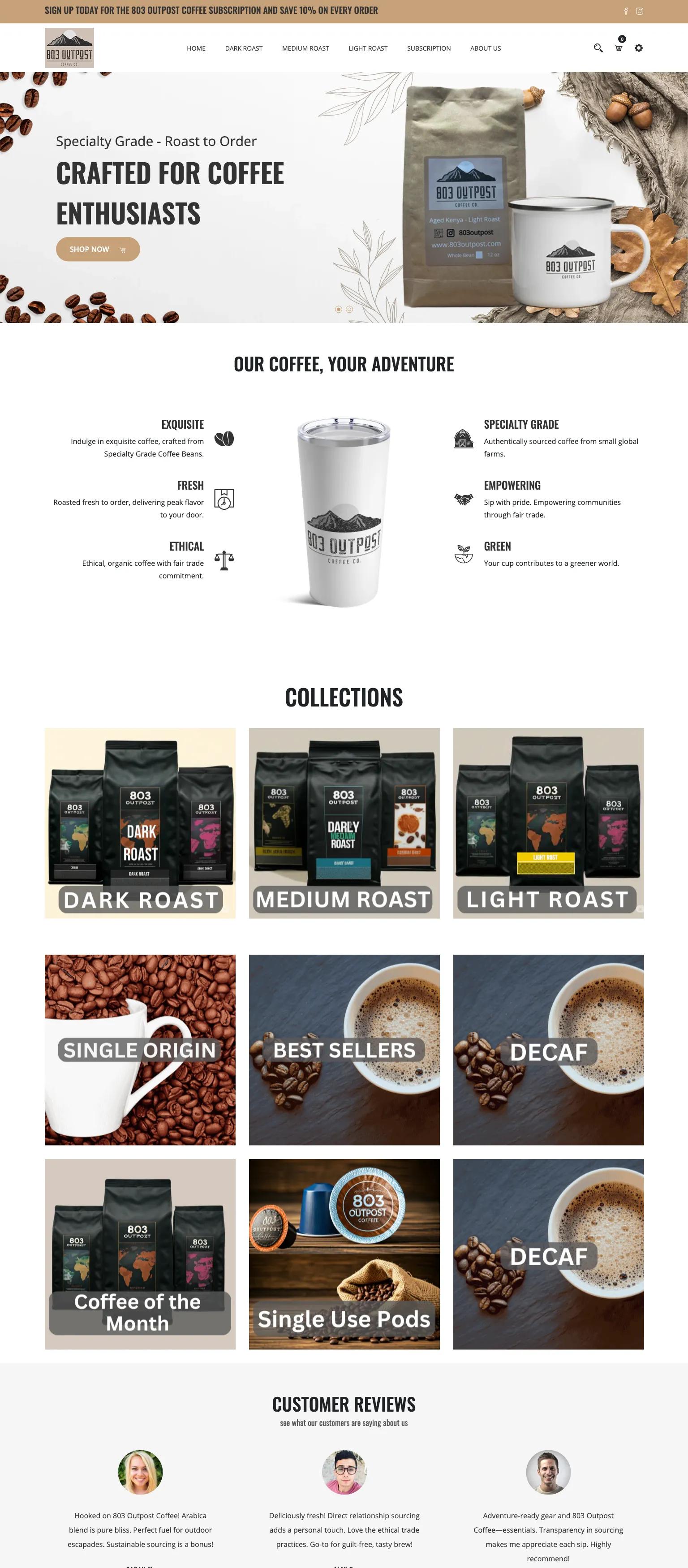 803 Outpost Coffee screenshot