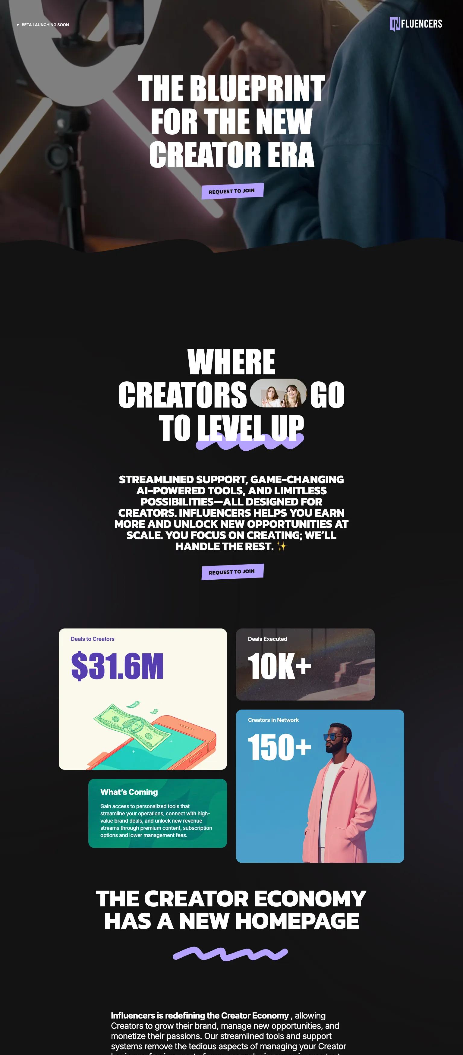 Influencers screenshot