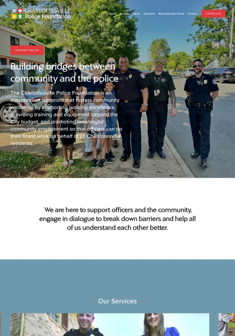 Charlottesville Police Foundation screenshot