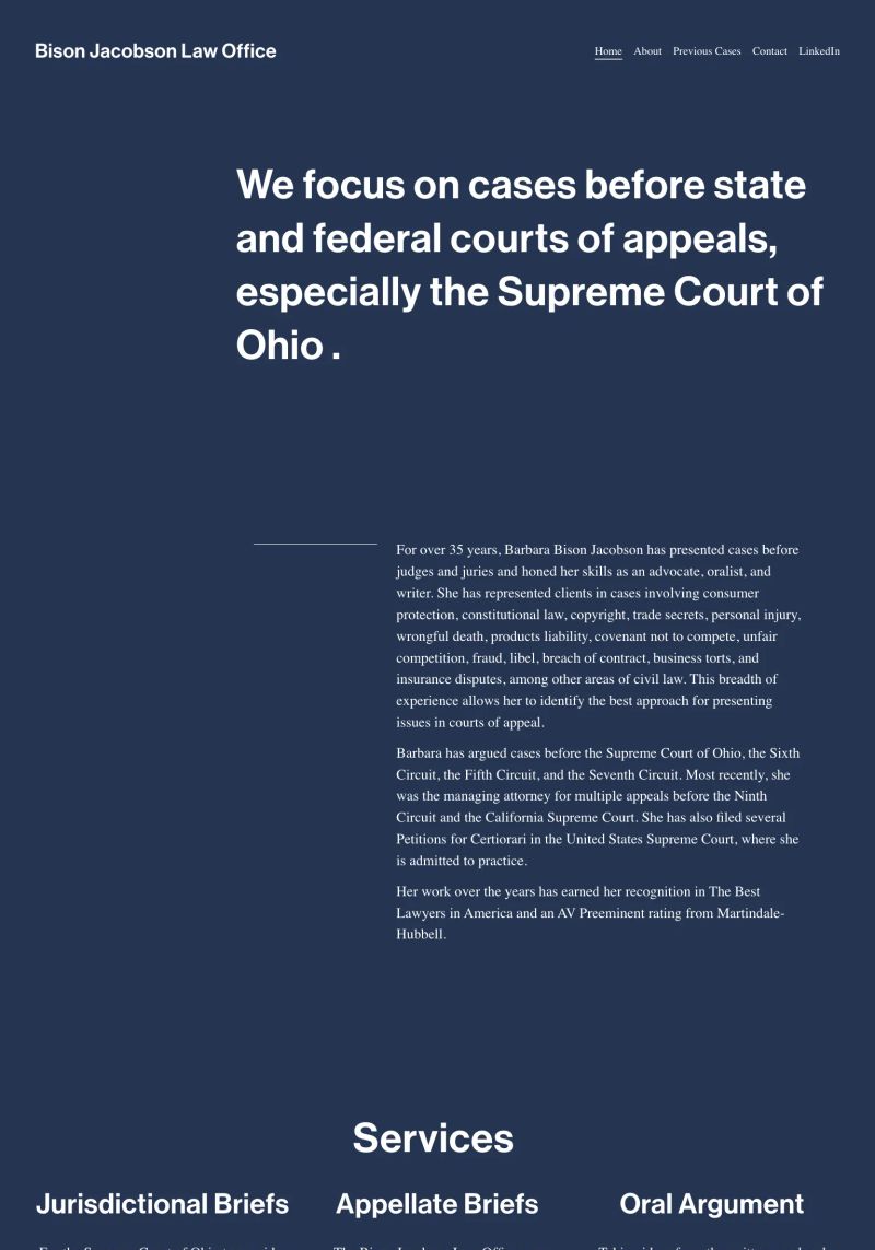 Bison Jacobson Law Office screenshot