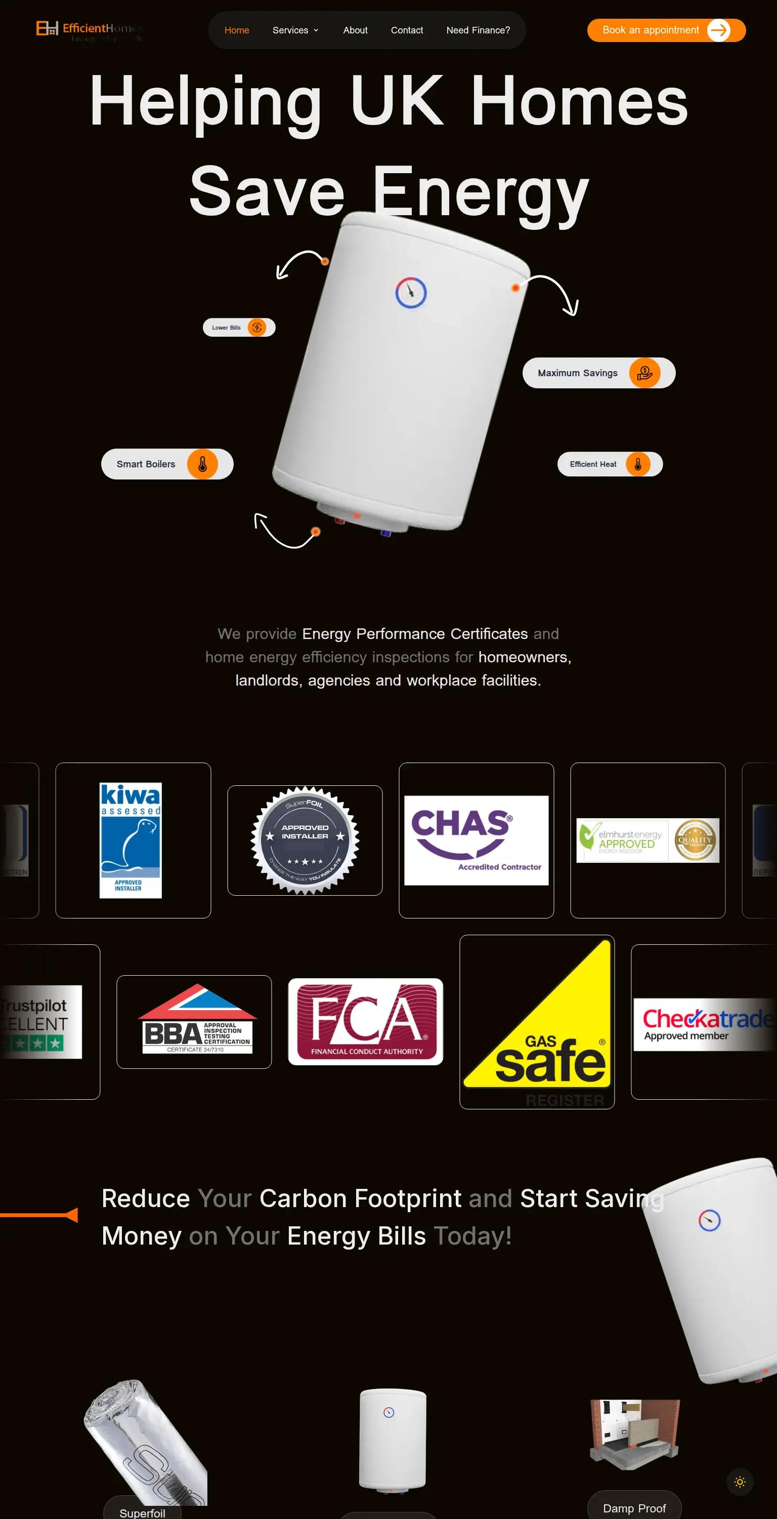 Efficient Home Energy Advisors UK screenshot