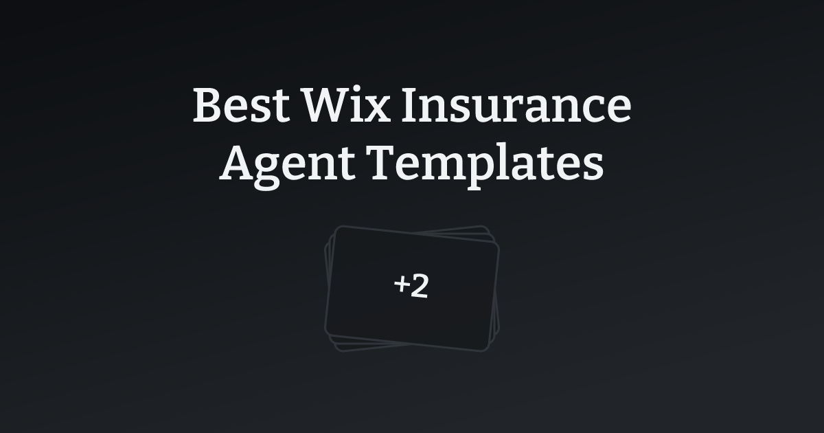 Best Wix Insurance Agent Templates with count