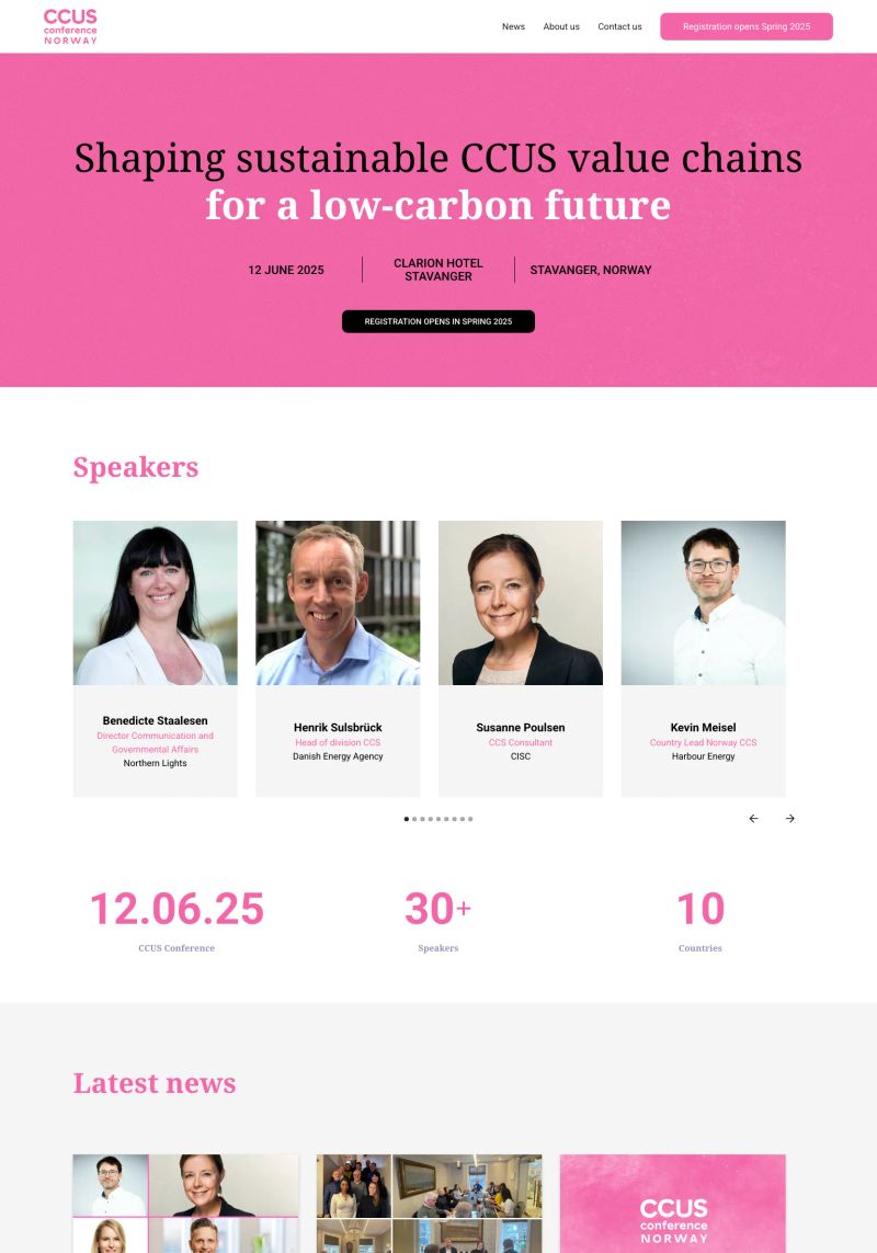 CCUS Conference Norway screenshot