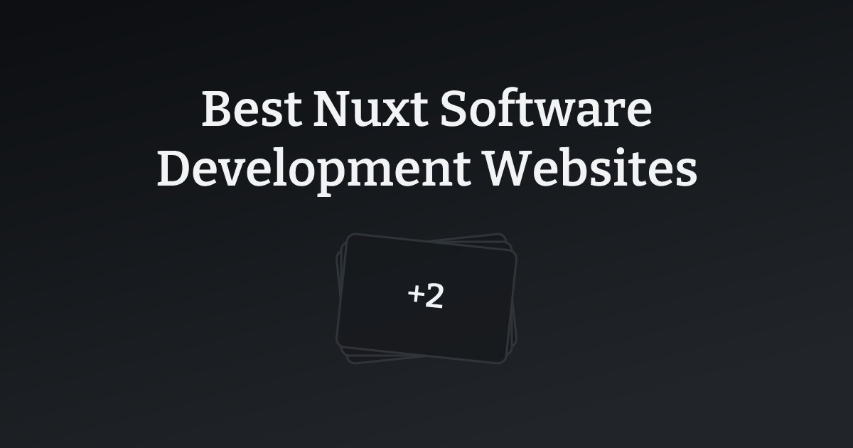 Best Nuxt Software Development Websites with count