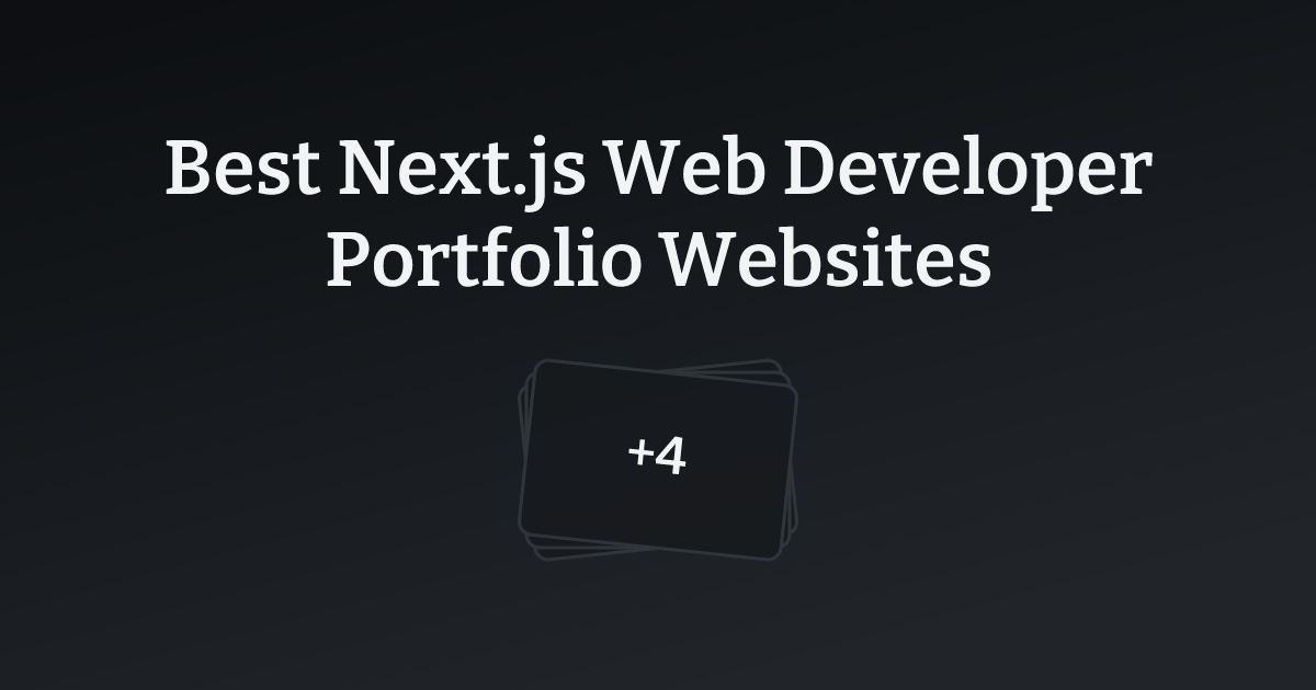 Best Next.js Web Developer Portfolio Websites with count