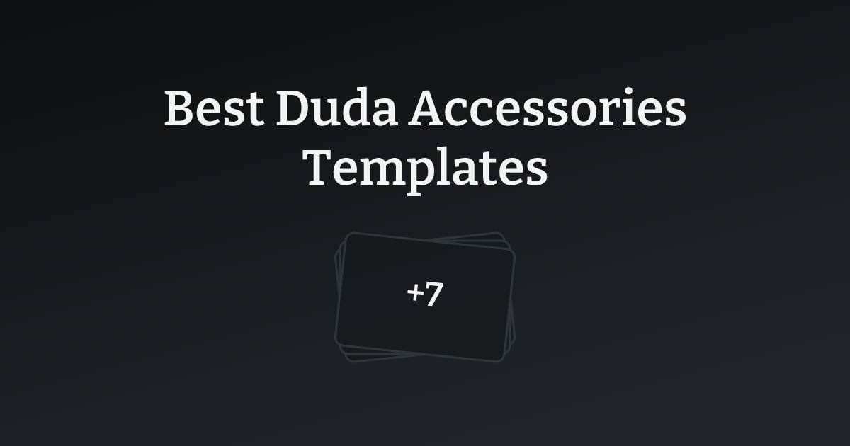 Best Duda Accessories Templates with count