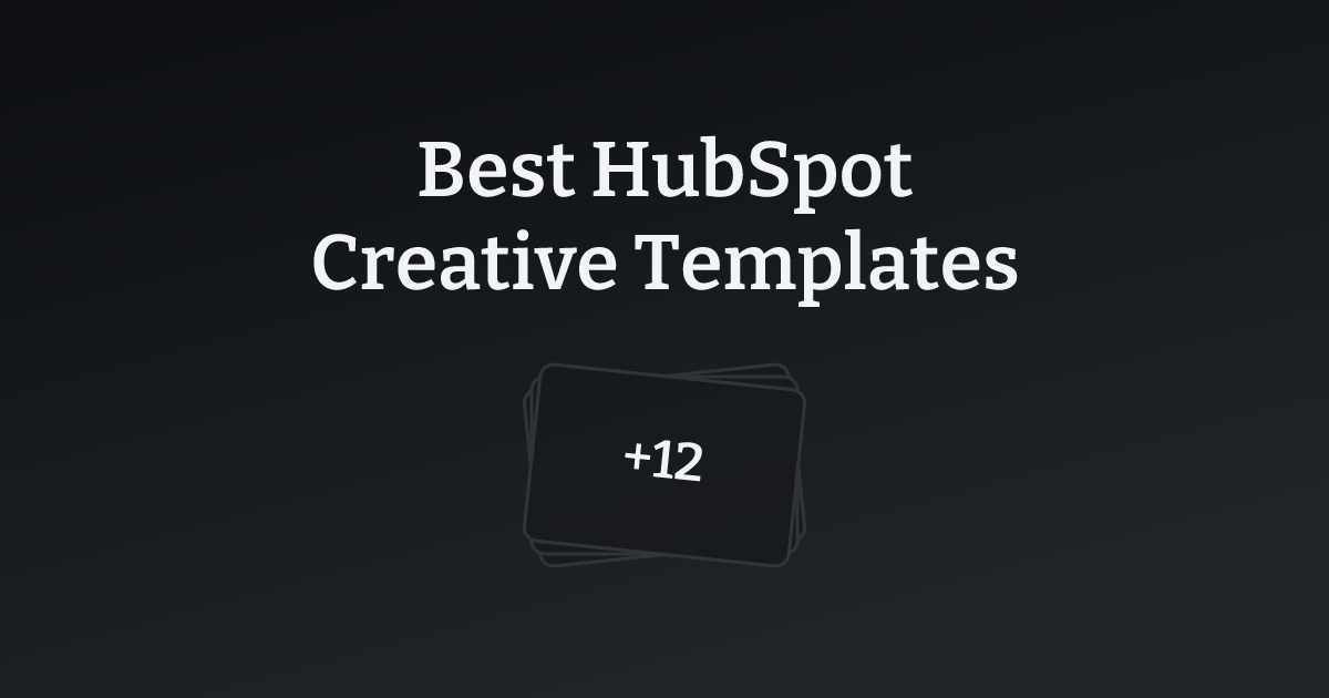 Best HubSpot Creative Templates with count